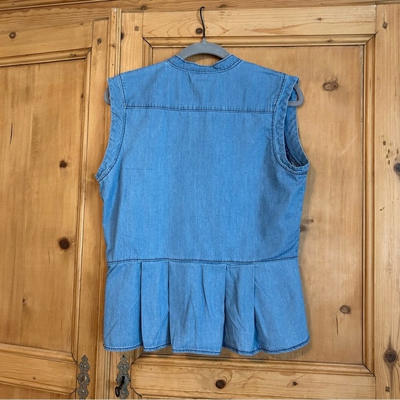 Levi's Vintage Y2K Women’s Ruffle Denim Blouse Cotton Size M $89 - Picture 2 of 6